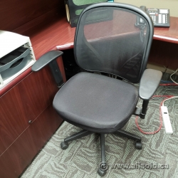 Black Mesh Back Office Task Chair with Adjustable Arms
